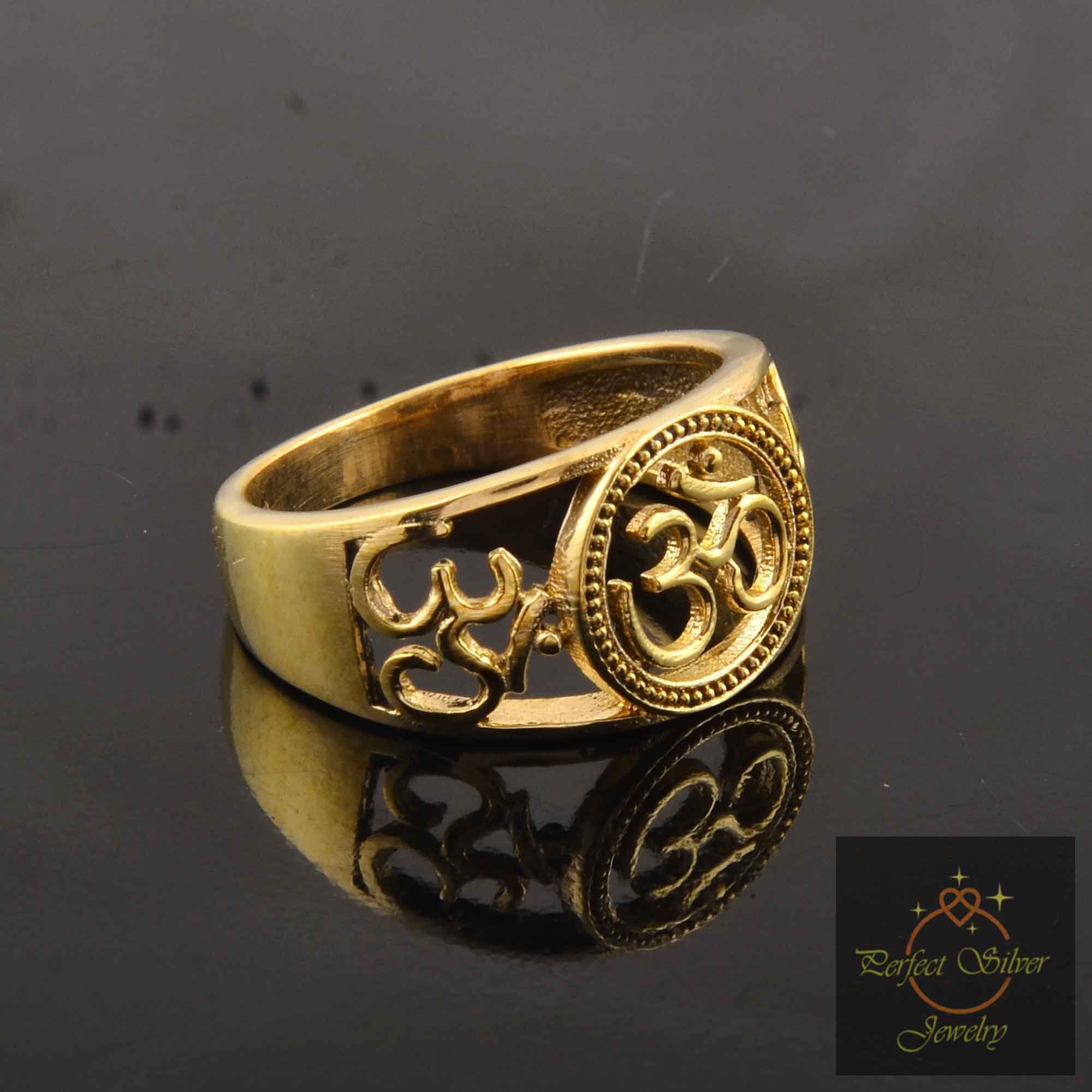 Om Ring Brass Ring Ohm Ring Designer Brass Ring Vintage Etsy