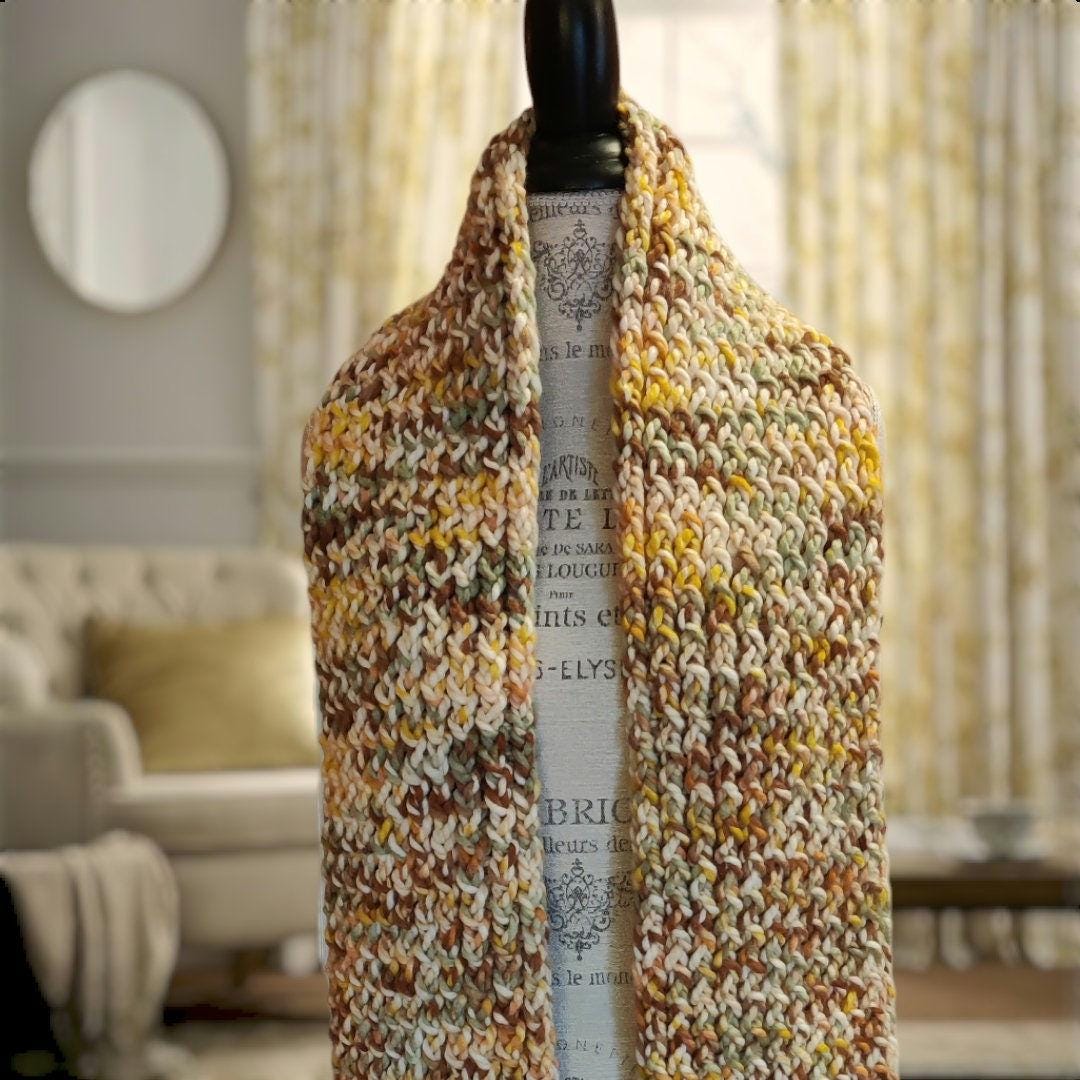 Handmade Chunky Knit Scarf - Wool Blend - Color : Forsythia - Etsy