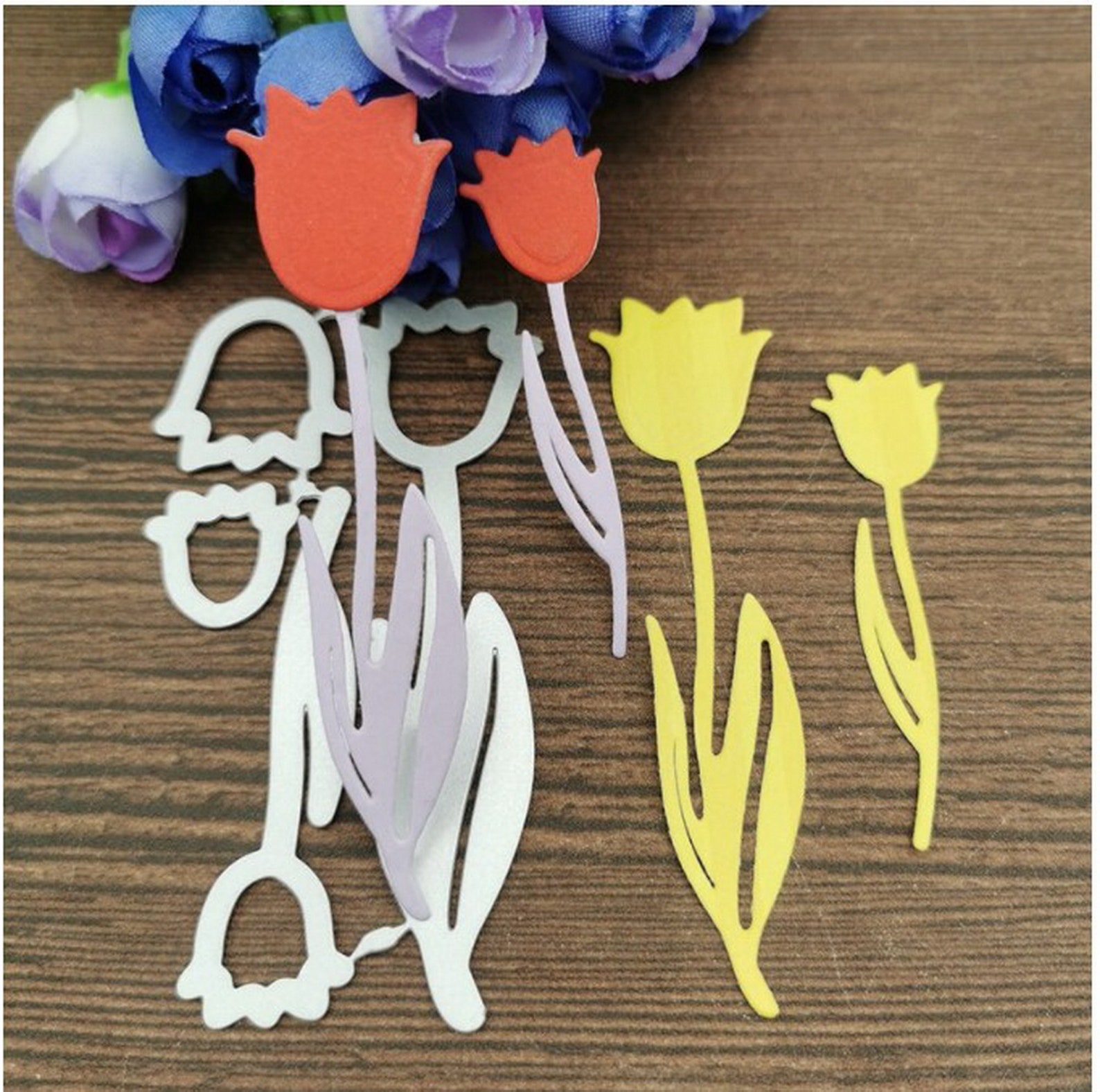 Flower Tulip Leaf metal diebackground Metal Cutting Dies Etsy