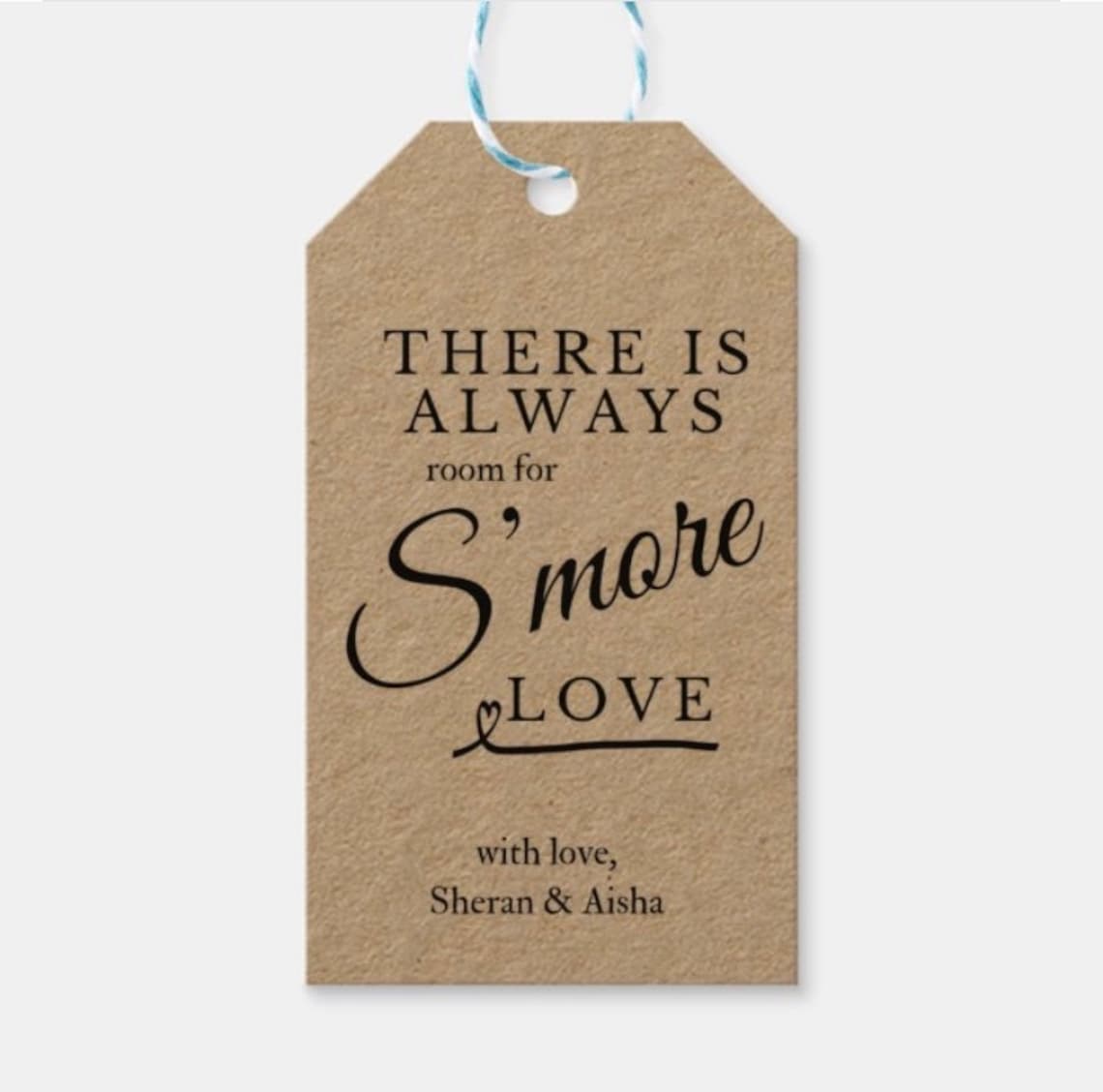Editable Smore Love tag Template Wedding Favor Tag S'more | Etsy