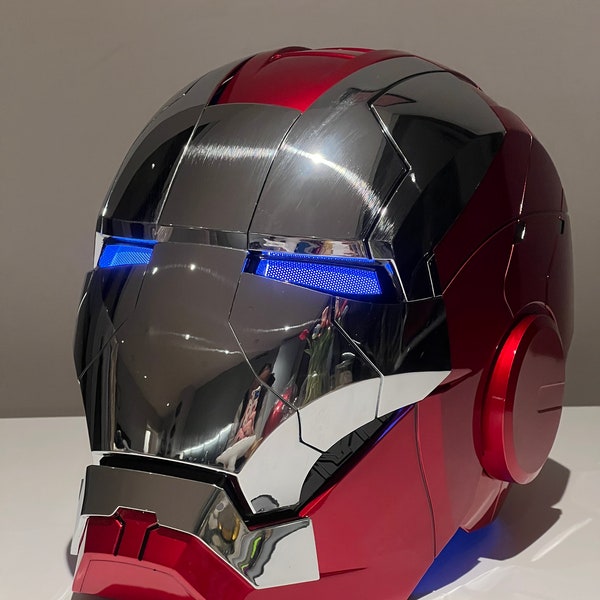 Iron Man Helmet, Voice Activated, UK Stocked - Silver & Red