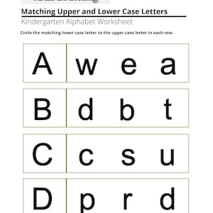 Printable Alphabets | Matching Upper and Lower Case Letter | Alphabet Worksheet