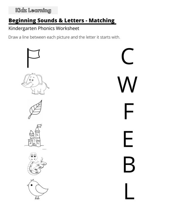 15 printable beginning sounds worksheets preschool 1st grade etsy