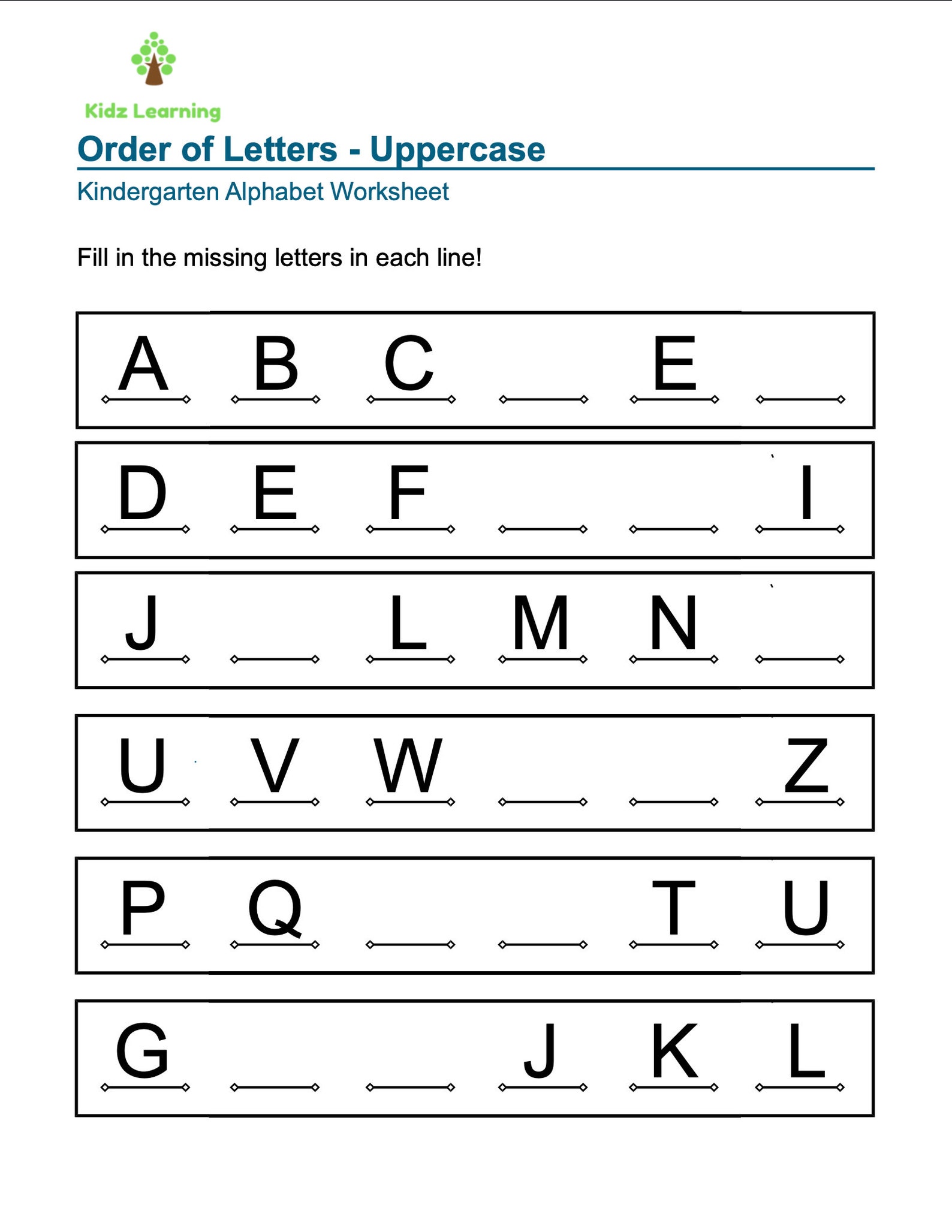 Printable Alphabet - the Alphabet | Order of Letters - Etsy