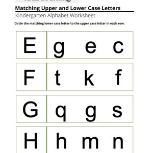 Printable Alphabets Matching Upper and Lower Case Letter | Etsy