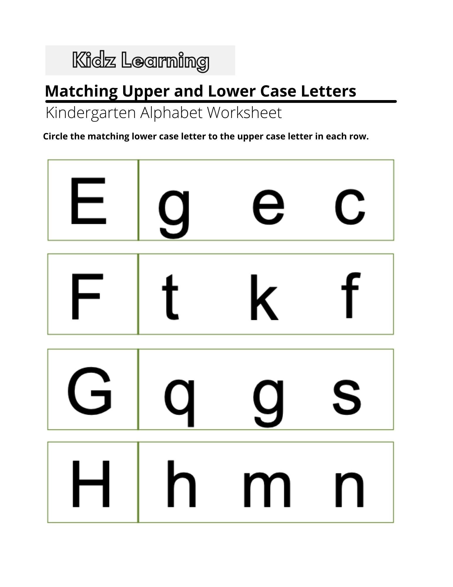 Printable Alphabets Matching Upper and Lower Case Letter | Etsy