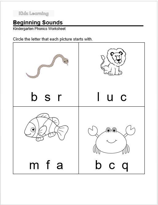 Kick Start Kindergarten – Set B: Beginning Sounds by T. Hutchens