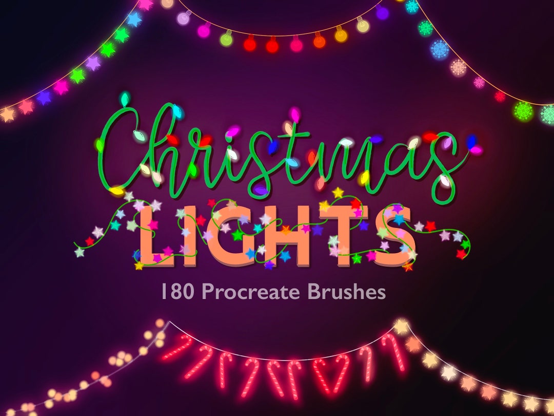 Christmas String Light Procreate Brush Set 180 Christmas Etsy UK