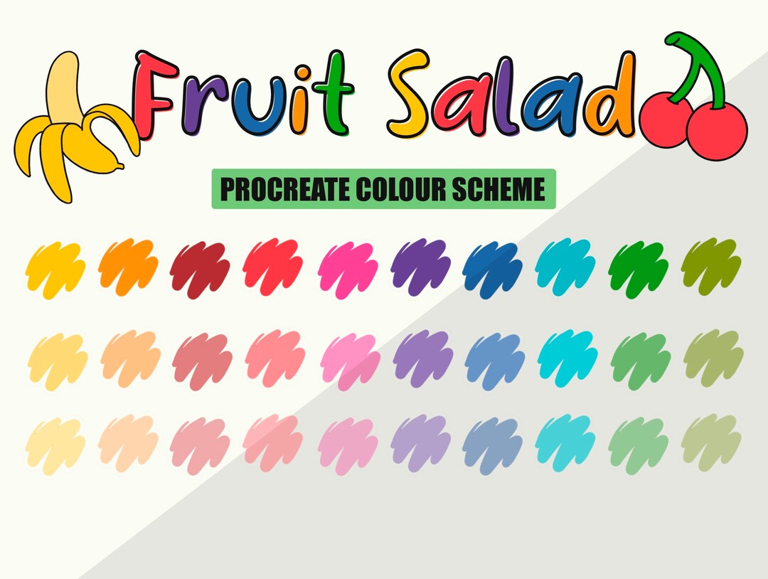 Fruit Salad Color Scheme Palette for Procreate, Colourful Procreate