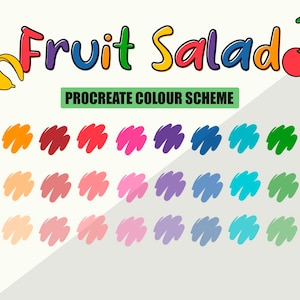 Fruit Salad Color Scheme Palette for Procreate, Colourful Procreate Palette
