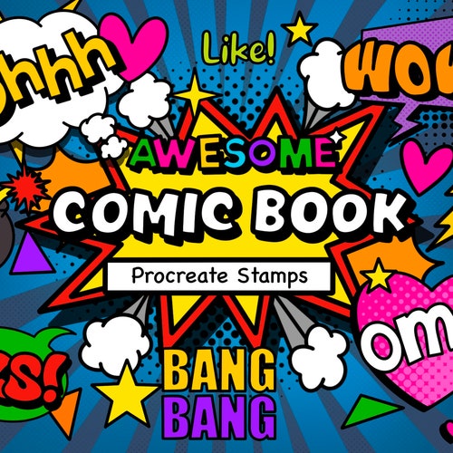 99 Comic Book Stamps for Procreate Comic Stamps Etsy