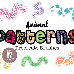 Animal Print Procreate Brushes Set, Animal Skin Brushes, 92+ Brushes with Commercial License