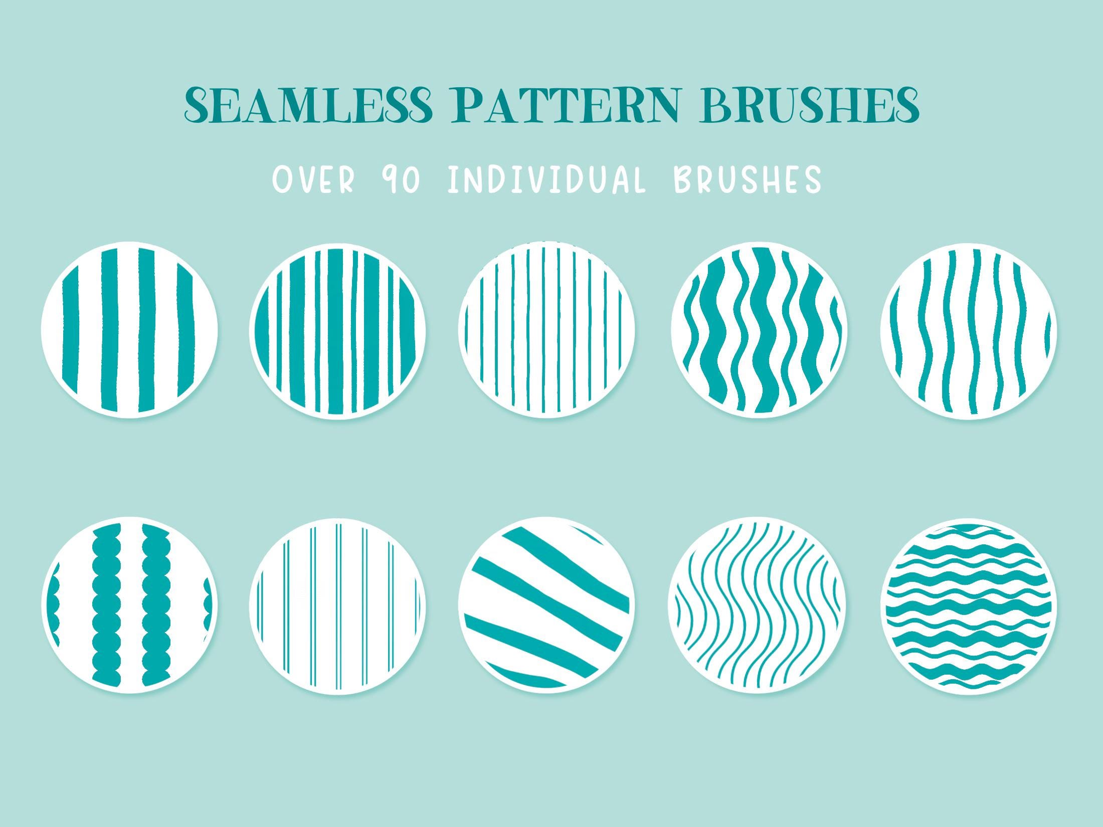 Messy Lines Procreate Brush Set | 90+ Seamless Hand-drawn Pattern ...