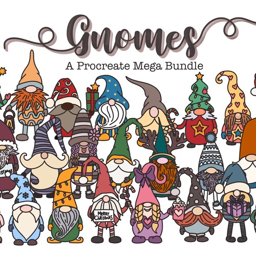 Gnomes Stamps for Procreate: Holiday Gonks Brushes (Digital Download)