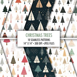 Modelli per alberi di Natale in stile scandinavo: perfetti per scrapbooking, carta da regalo e sfondi carini