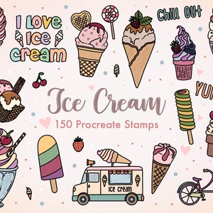 Procreate Stamps of Ice Cream, 150+ Ice Cream Procreate-borstels
