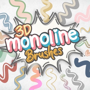 36 3D Monoline-omtrekborstels voor voortplanting, verbluffende 3D-letterborstels