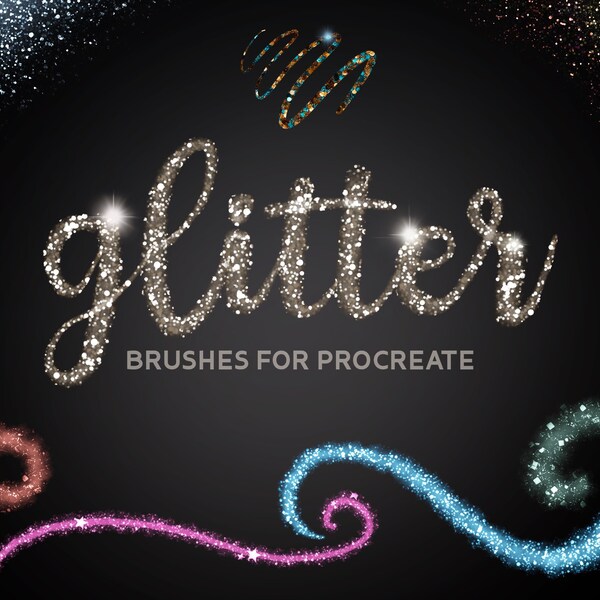 Ensemble de pinceaux à paillettes Procreate – Plus de 60 pinceaux à paillettes pour des créations étincelantes