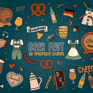 60 tampons Beer Fest pour Procreate, pinceaux Oktoberfest pour Procreate