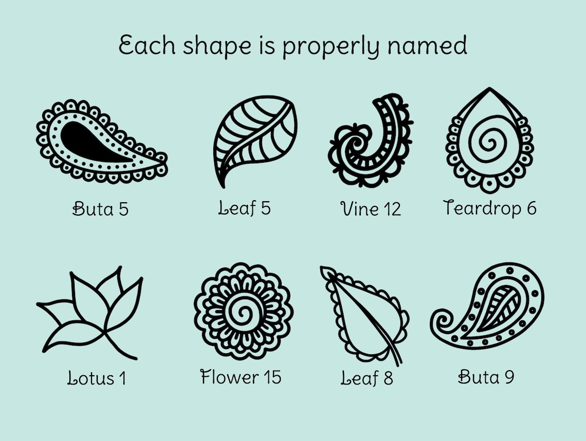 103 Henna & Mehndi Stamps for Procreate Hand Drawn Paisley Etsy Canada