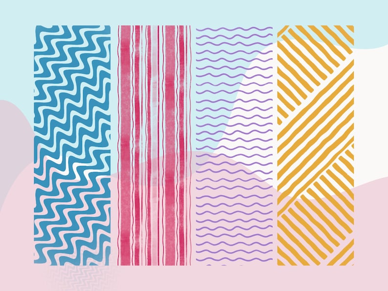 Messy Lines Procreate Brush Set | 90+ Seamless Hand-drawn Pattern ...