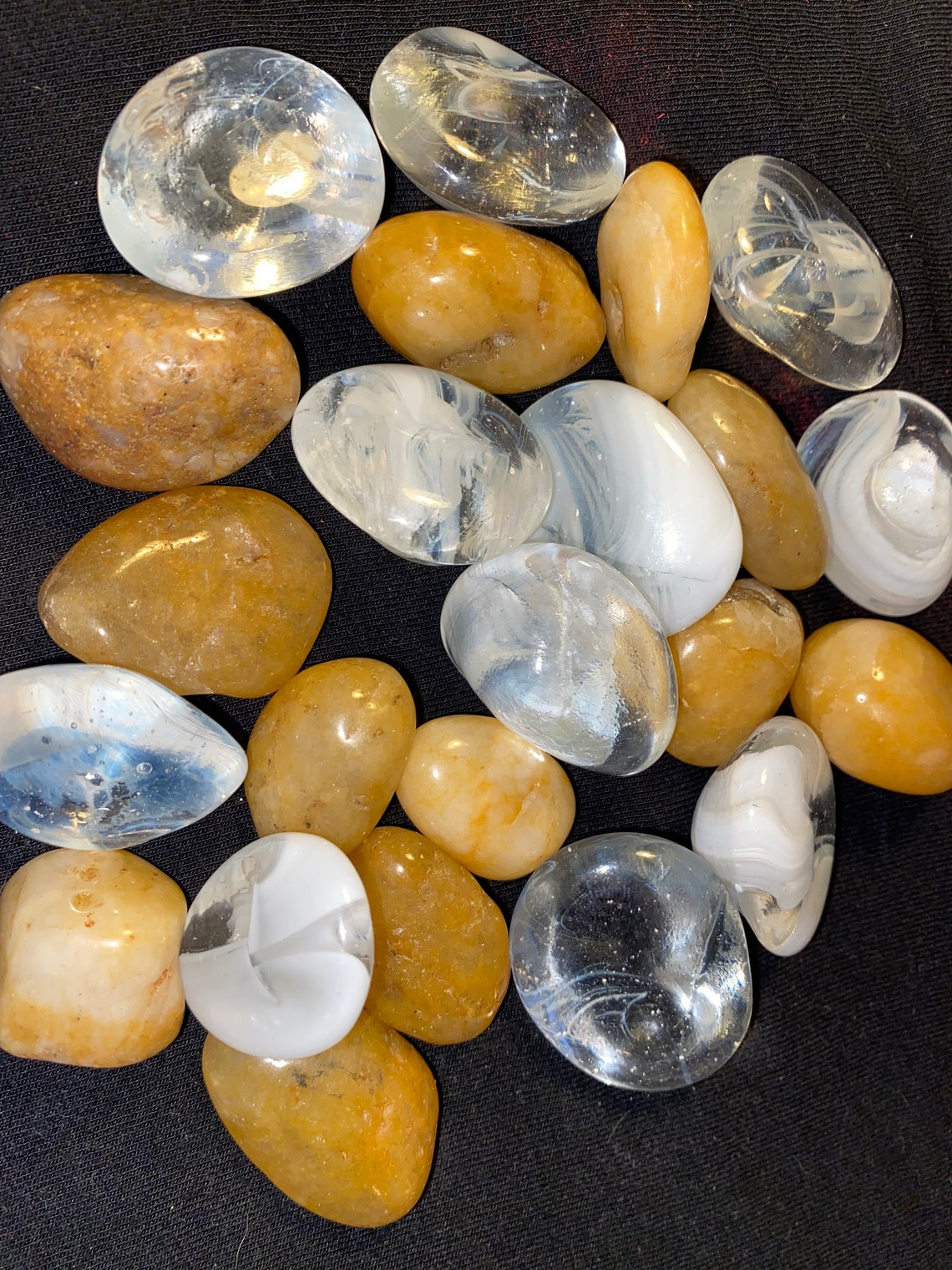 Moonstone and Yellow Jasper 5 Pieces large Etsy