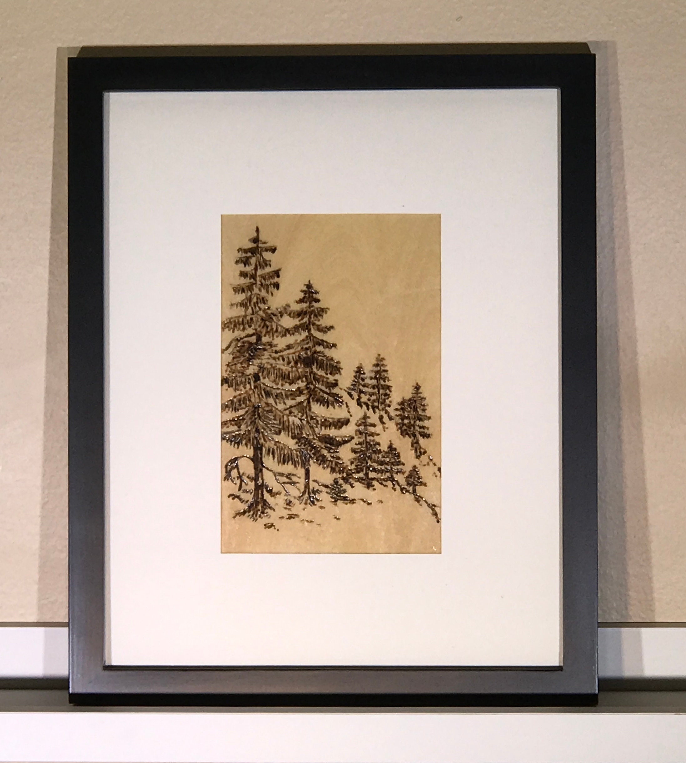 Pine Trees Wood Burning Art Etsy