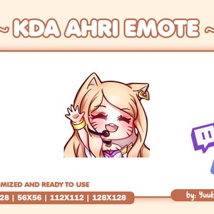 KDA Ahri Hi Emote for Twitch and Discord