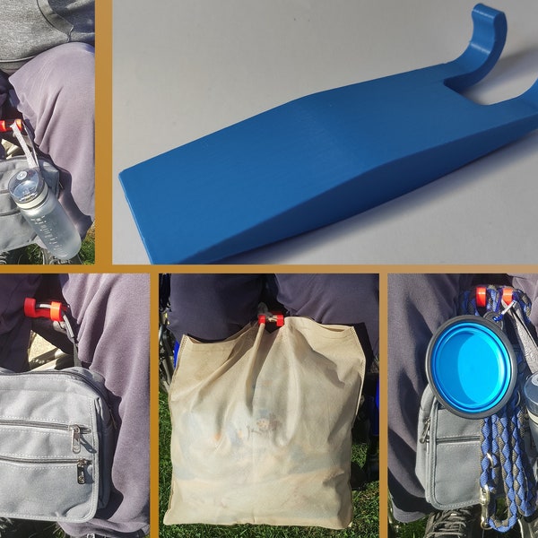 VEHO Bag holder for people in a wheelchair. Wheelchair accessories. Wheelchair Friend.