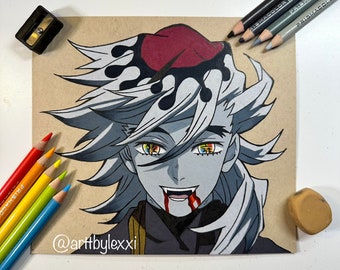 Custom Colored Pencil Anime Drawing - Etsy Custom Colored Pencil Anime Drawing - Etsy