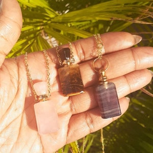 Crystal Bottle Essential Oil Necklace