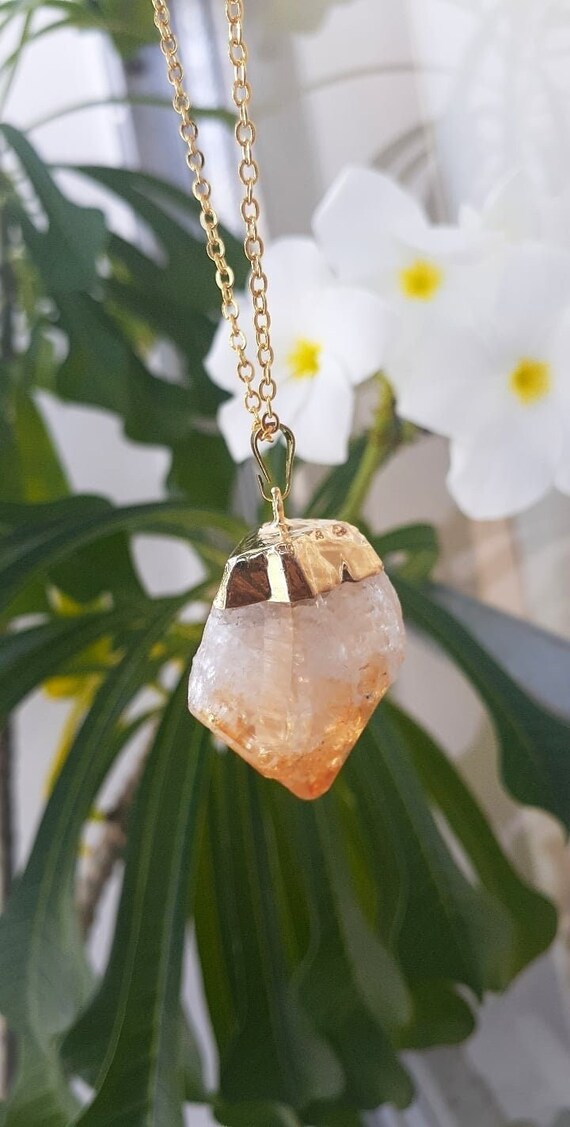 シトリンクリスタルネックレス - Etsy 日本