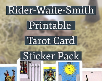 Print at Home Tarot Card Stickers | 96 Tarot Stickers | 1-1/4" x 1-3/4" Stickers | Full Deck Tarot Stickers