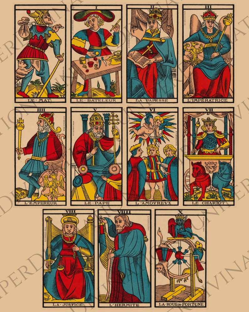Tarot de Marsella (baraja imprimible) / 78 cartas clásicas en PDF ...