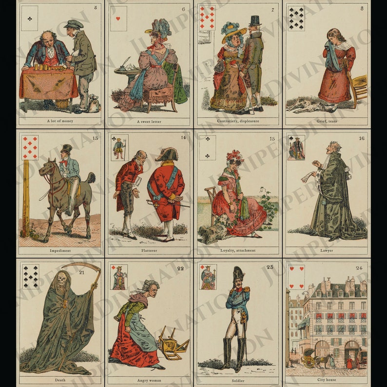 Vintage Oracle Card Deck Printable - La Sibylle Fortune Telling Cards ...