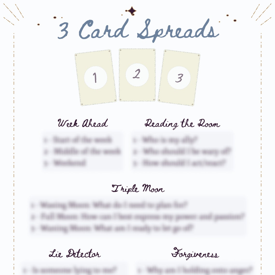 23 Printable Tarot Spreads for Beginners Instant Download Tarot Card