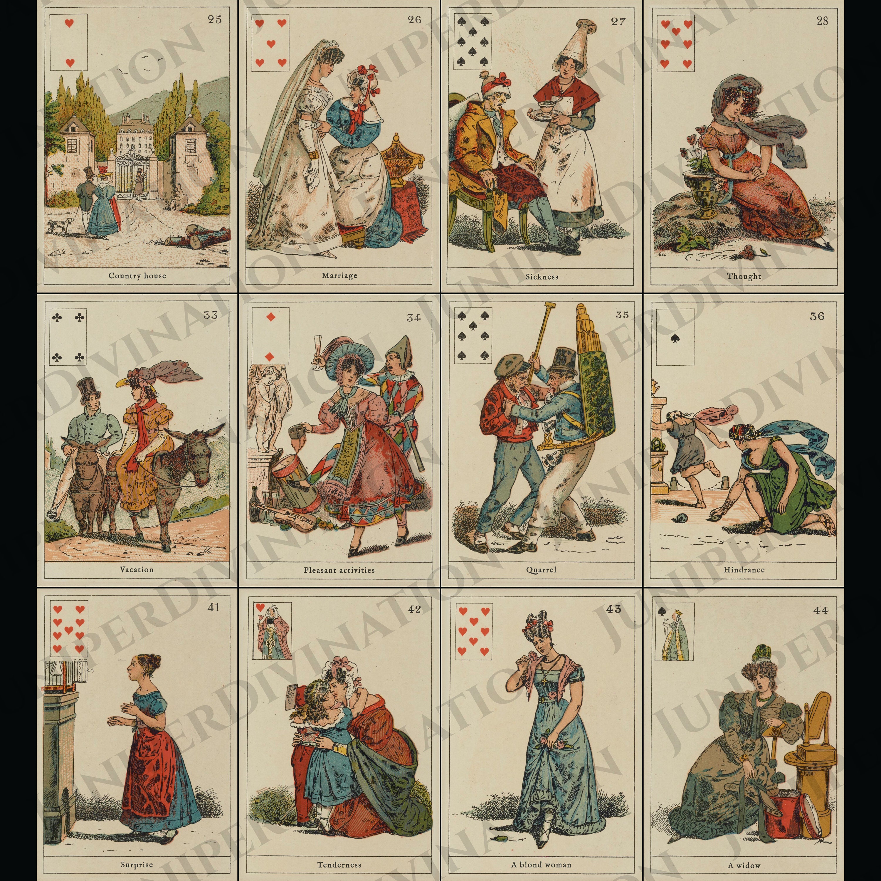 Vintage Oracle Card Deck Printable - La Sibylle Fortune Telling Cards ...