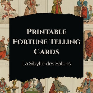 Cartes Oracle vintage téléchargeables - La Sibylle des Salons - Cartes Sibilla - Cartes de divination imprimables