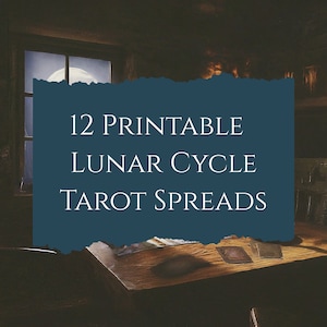 Sofortiger Download Mondphase Tarot Spreads | Neumond Manifestation & Vollmond Veröffentlichung | 12 Mondzyklus Readings PDF