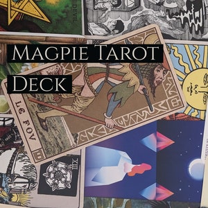 Jeu de tarots pie | Jeu de tarots du chaos | Jeu de tarots de style Tarot Alleyman | Jeu de tarots aléatoires |  Tarot mystère | Tarot en patchwork | 78 cartes