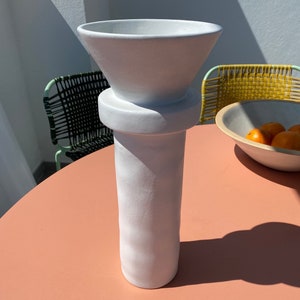 Große Keramik Vase, Unikat 39 cm, organisch mediterran, Bodenvase, Geschenkidee Geschenk Geburtstag Hochzeit Einzug Sie Ihn Keramikvase