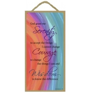 Dios, concédeme la serenidad... Hermoso letrero de madera con oración del arcoíris, inspirador, para la recuperación de las adicciones a los AA, 10" x 5", envío rápido y GRATIS, NUEVO 492