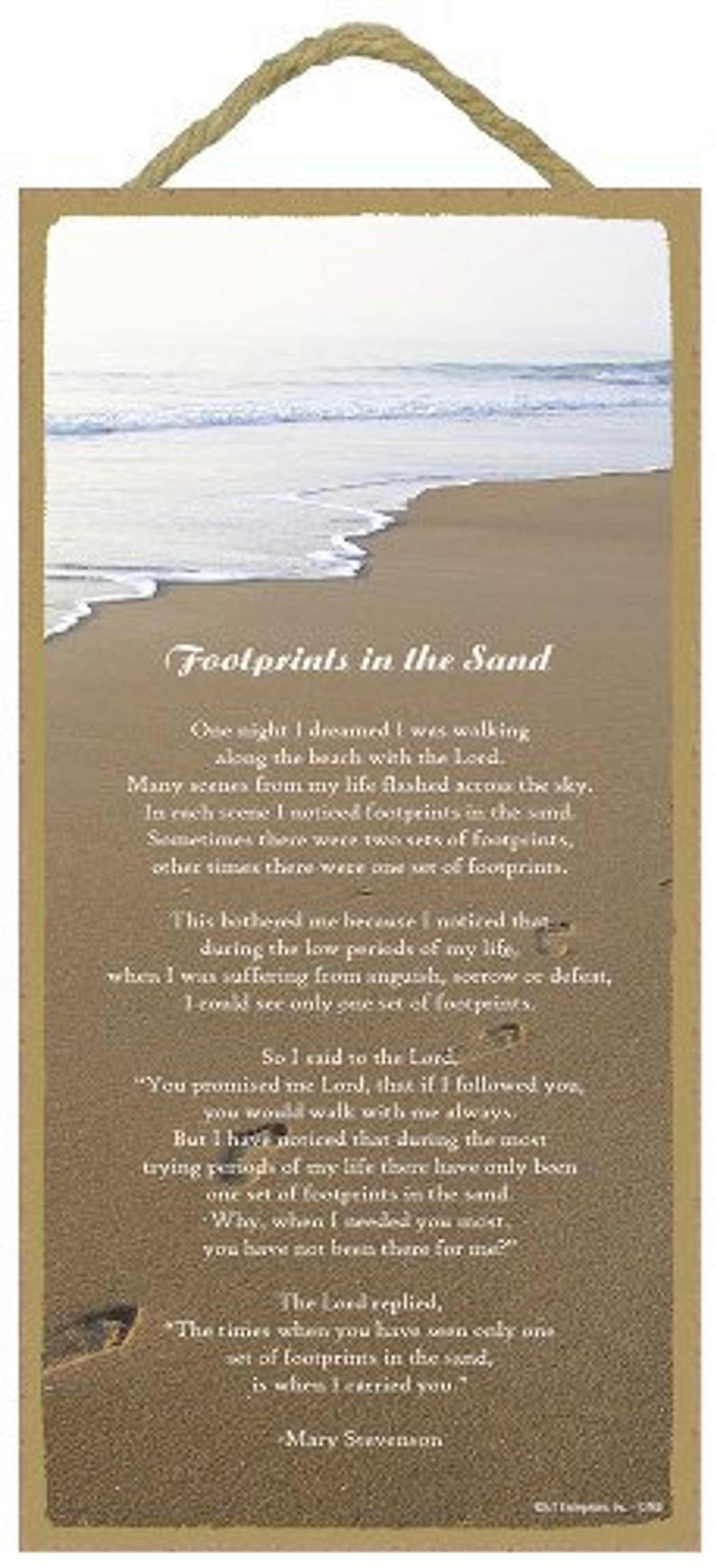 Footprints In The Sand Poem Wood Inspirational Positive Etsy