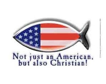 Pas seulement un Américain, mais aussi un chrétien ! Jesus Fish Magnet Réfrigérateur de voiture Toute surface métallique Étanche Résistant aux UV Fabriqué aux États-Unis 4x8 Livraison GRATUITE