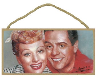 Lucille Ball & Ricky Cute Couple (I Love Lucy Show) Hanging Sign Made In USA 10" X 5" Perfect For A Gift Or Home Fast Free Shipping NEW 409