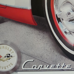 1958 Nahaufnahme Corvette General Motors Made In USA Vintage Metallschild 12,5 &quot;X 16&quot; vergriffen New Old Stock Fast Priority KOSTENLOSER Versand B78