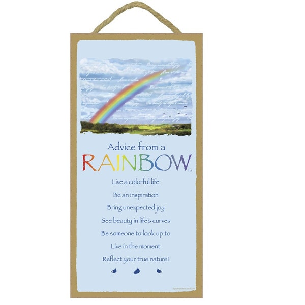 Advice from a Rainbow Live a colorful life Live in the moment Be an inspiration... Made In The USA Sign 10" X 5"  Fast FREE Shipping New 903