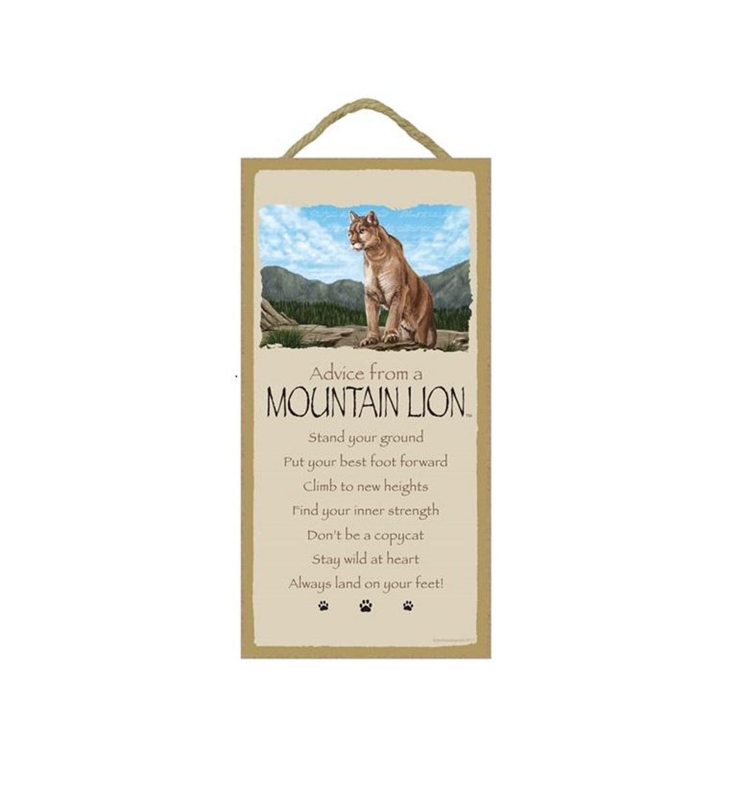 Advice From a Mountain Lion Stand Your Ground Stay Wild at Heart Climb ...