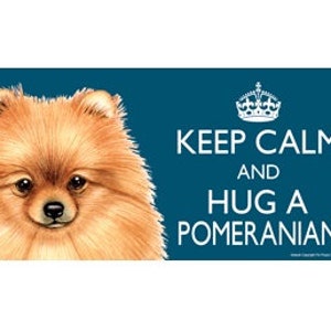 Keep Calm And Hug A Pomeranian Vibrant Dog Magnet Car Fridge Any Metal Surface Waterproof UV Resistant Made In USA Large 4x8 FREE Shipping