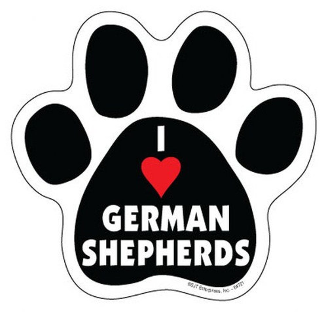 I Heart love German Shepherd Paw Print Dog Car Fridge Etsy